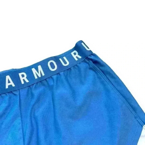 Under  Armour Women's Play Up 3.0 Shorts blue/white gym workout training running - Picture 2 of 7